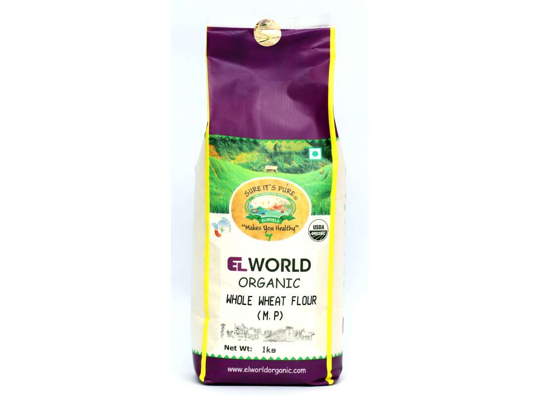 Digihaat - Elworld Agro Organic Whole Sharbati Atta (Wheat Flour) 1 kg at ₹14 {2 times per id}