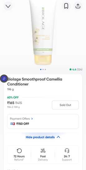 Biolage conditioner for just ₹165