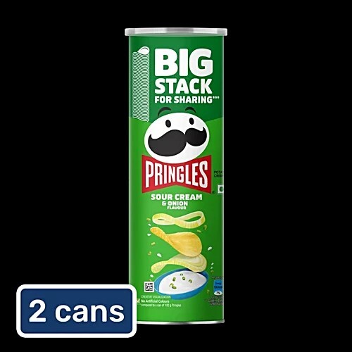 Pringles Sour Cream & Onion Flavour Potato Chips, 2x141 g (Multipack)
