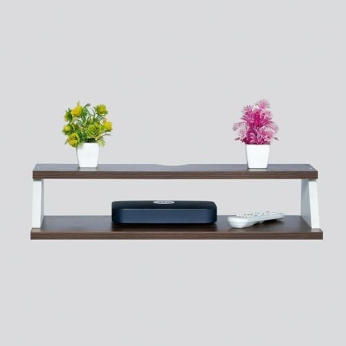 Furniture Café Engineered Wood TV Cabinet  (Brown-White)