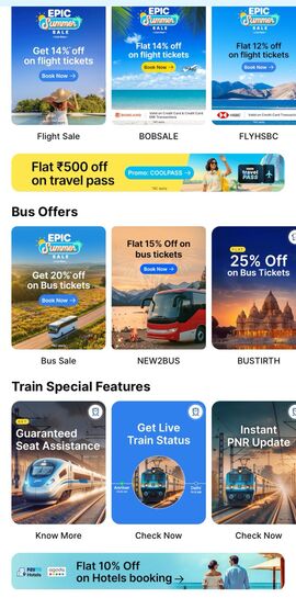 Paytm | Epic Summer Sale | Travel Discounts |
