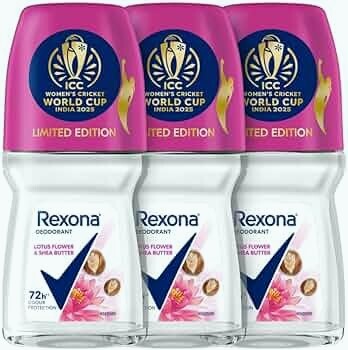 Rexona Lotus Flower & Shea Butter Antiperspirant Roll-On 50 ML (Pack of 3) 