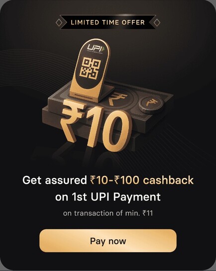 INDmoney upto Rs.100 UPI Cashback