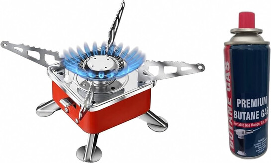 Gadget Deals- camping stove with cylinder | camping gas stove | camping stove - 2800W- Ultra Light Picnic Cooking Gas Burners & butane gas cylinder can - Emergency stove | camping cylinder :