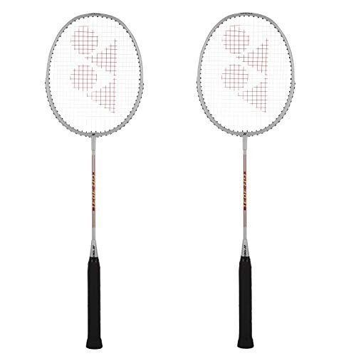 YONEX GR 303i Aluminium Strung Badminton Racket with Full Racket Cover (Silver)