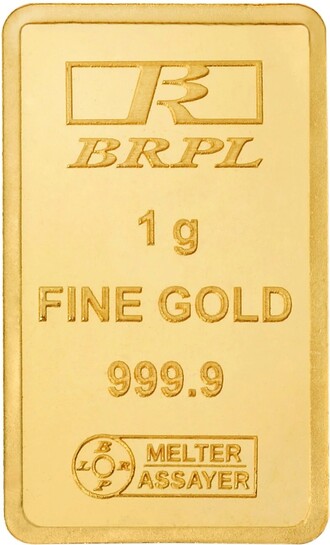Bangalore Refinery GB24K-999-1G 24 (9999) K 1 g Gold Bar