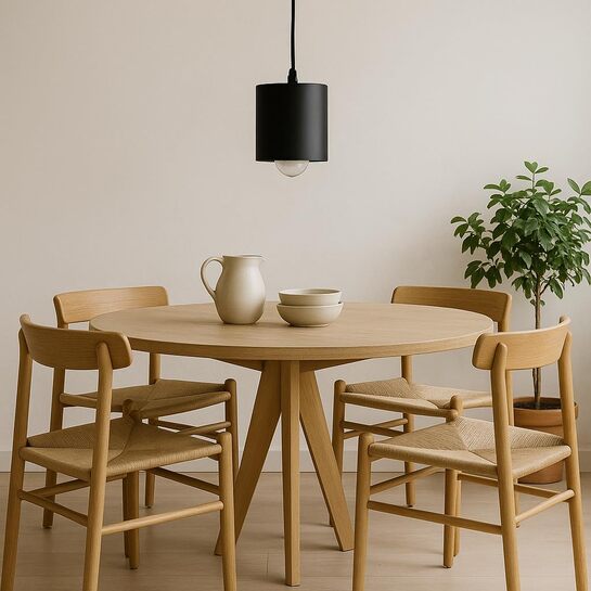 BENE Bari Pendant Lamp Mild Steel 13 cm (Black, Pack of 1 Pc) 