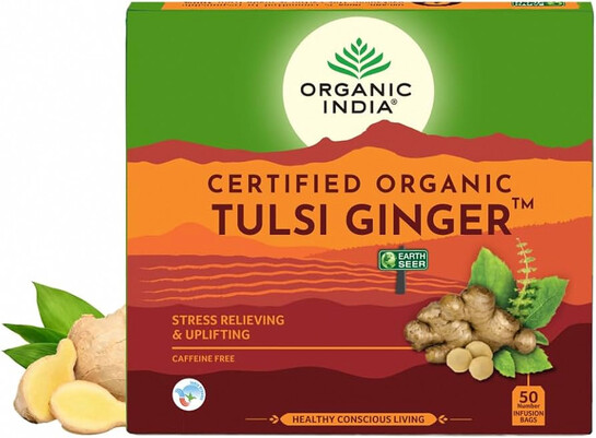 ORGANIC INDIA Tulsi Ginger 50 Teabags