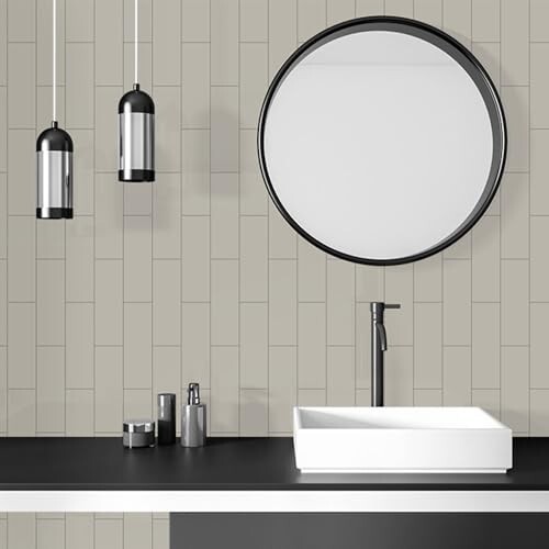Johnson Ceramic Wall Tile – 100x302 mm – Oatmeal – Flat – Glossy Finish, Rectified, Box of 33 Tiles, Covers 10.73 sq. ft.