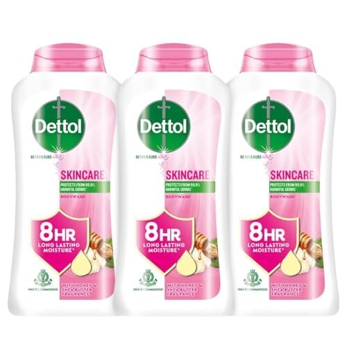Dettol Body Wash and Shower Gel for Women and Men, Skincare (Pack of 3 - 250ml each) 