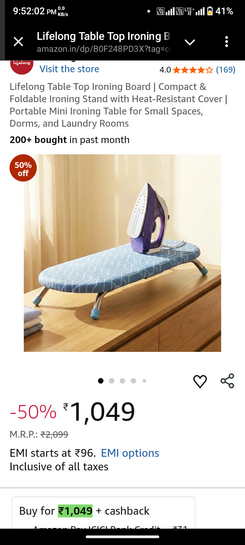 Lifelong Table Top Ironing Board | Compact & Foldable Ironing Stand with Heat-Resistant Cover | Portable Mini Ironing Table for Small Spaces, Dorms, and Laundry Rooms