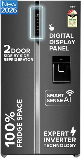 Haier SmartChoice 596L 3Star 2-Door Water Dispenser Side by Side Frost Free Refrigerator
