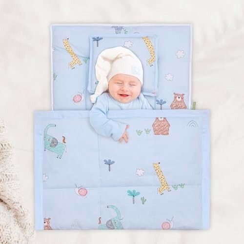 R for Rabbit Snuggy Cozy Baby Bedding Set of 3 Pieces (Sky Blue)