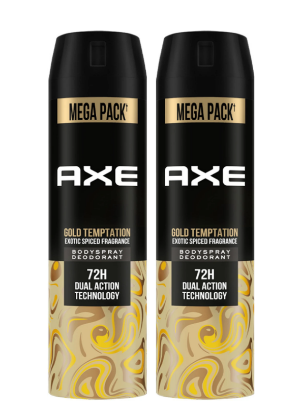 AXE Gold-Temptation Body Spray  -  For Men (430 ml, Pack of 2)