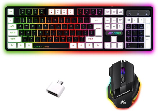 Ant Esports KM1410 Wired Gaming Keyboard and Mouse Set (Black)