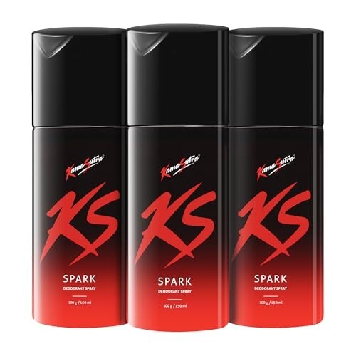 KamaSutra Men Spark Deodorant Spray | 150ml Each (Pack of 3)