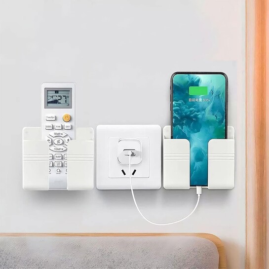 WALLVIEW TECH Pack of 2 Wall Mounted Mobile Holder & Storage Case