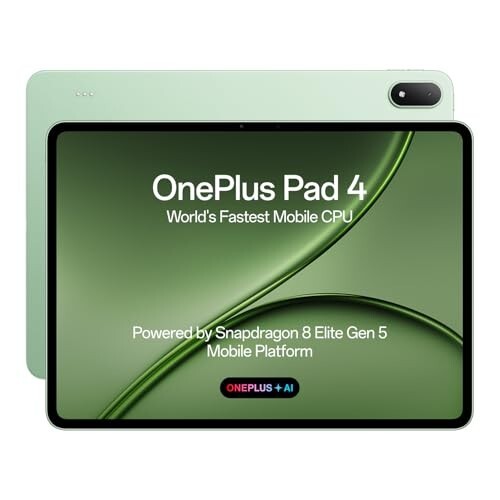 OnePlus Pad 4, Snapdragon® 8 Elite Gen 5 Platform, 33.53cm 13.2" 3.4K Screen, 144Hz Adaptive, 8 Speakers, 8GB + 256GB, WiFi,Sage Mist
