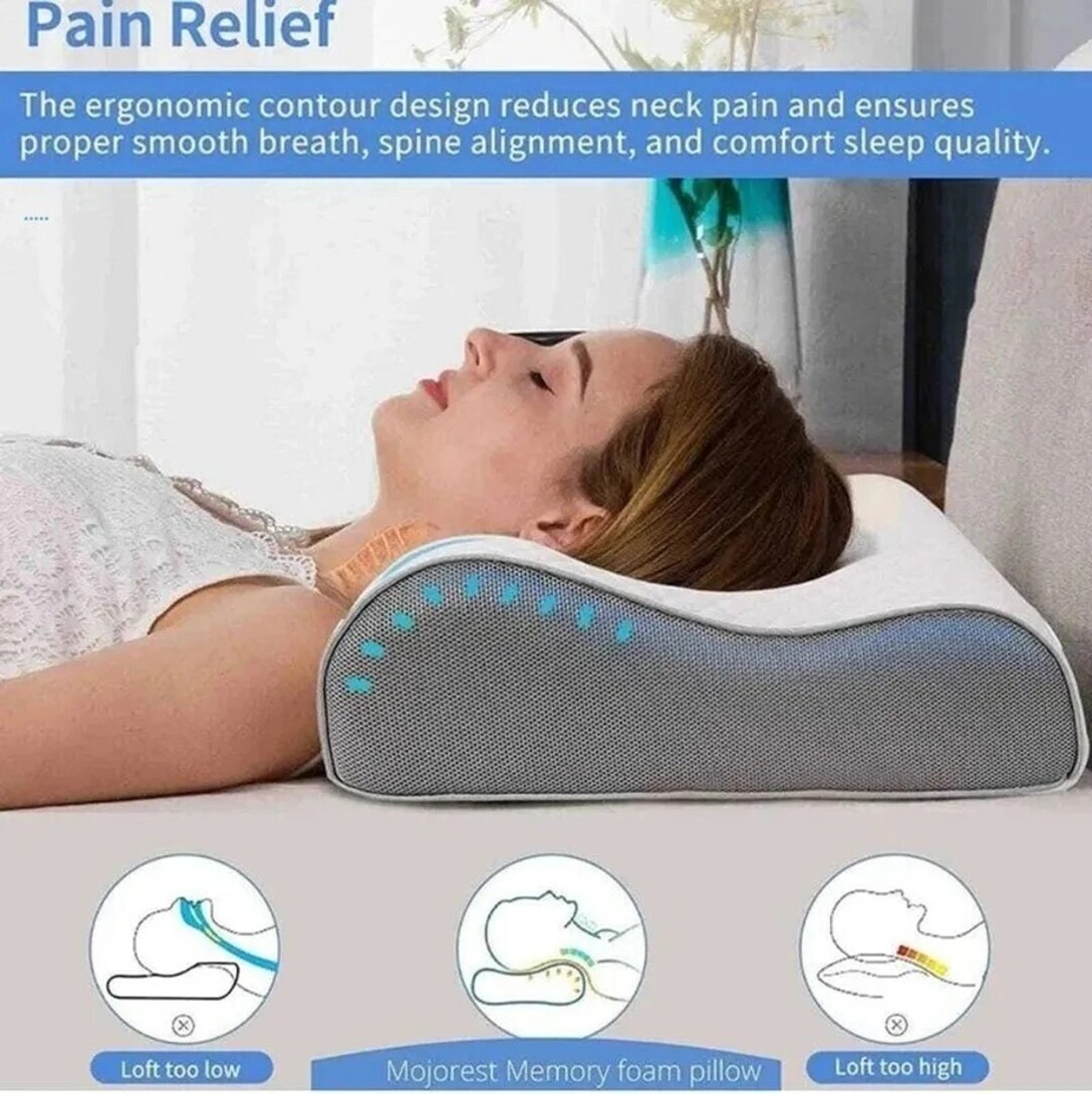 velvure Memory Foam Orthopaedic Pillow Pack of 1 Geometric Cervic...more