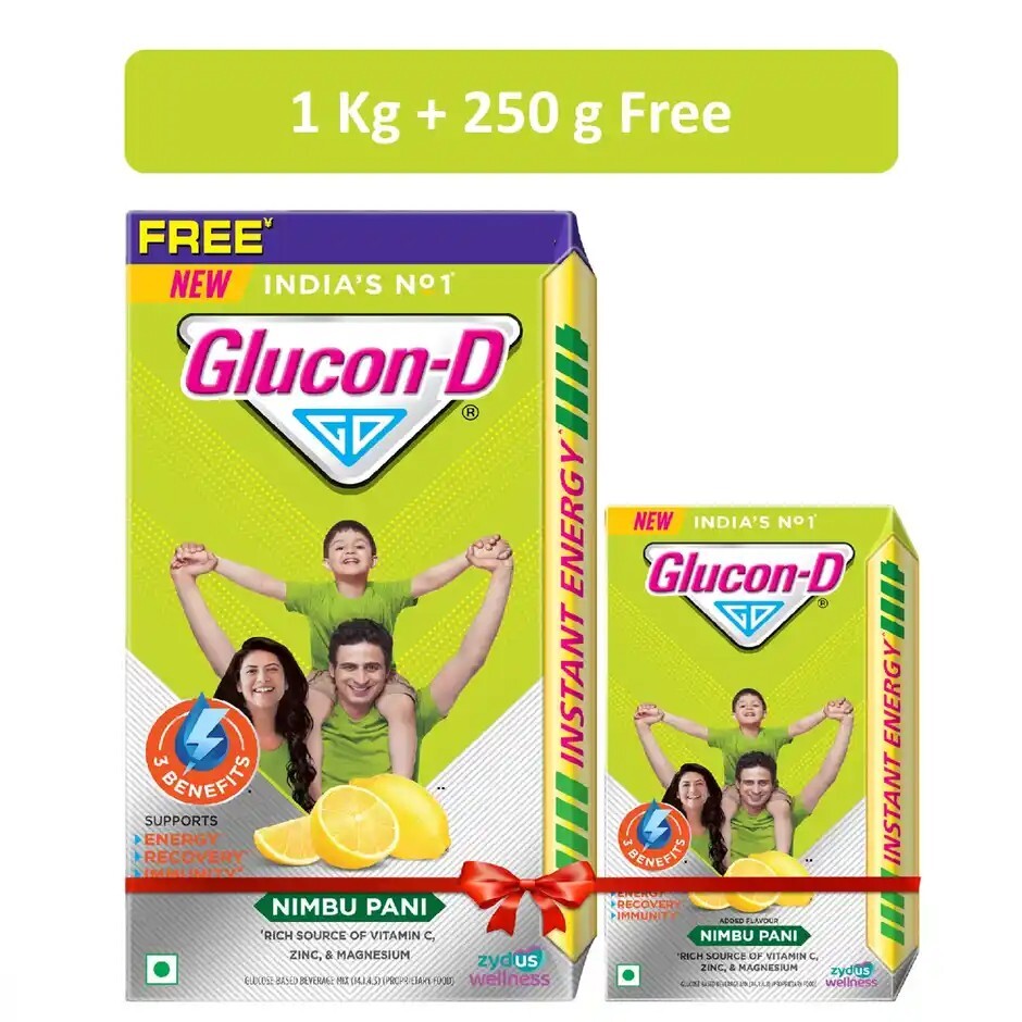 Zepto : Glucon-D Nimbu Pani + FREE 250g Pack (Location Specific)