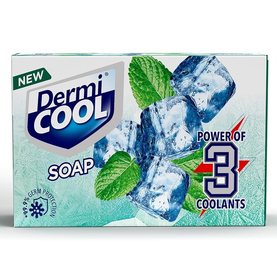 Dermi Cool Soap With The Power Of 3 Coolants - Camphor, Menthol, Thyme Oil | 99.9% Germ Protection | 125 GM Each | Pack of 5