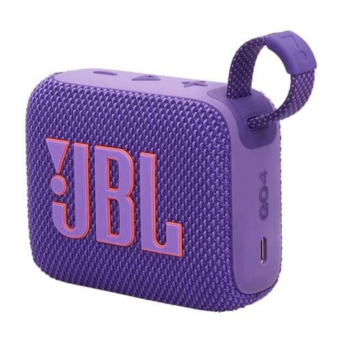JBL Go 4, Wireless Ultra Portable Bluetooth Speaker, Pro Sound, Vibrant Colors, Water & Dust Proof, Type C (Without Mic, Purple)