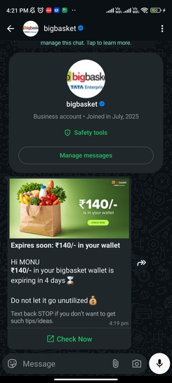 Free 140 in big basket wallet 