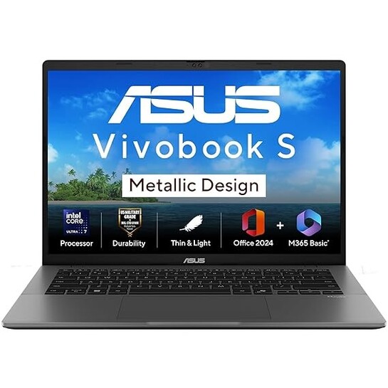 ASUS Vivobook S14, Intel Core Ultra 7 255H Laptop (Intel iGPU/16GB RAM/512GB SSD)