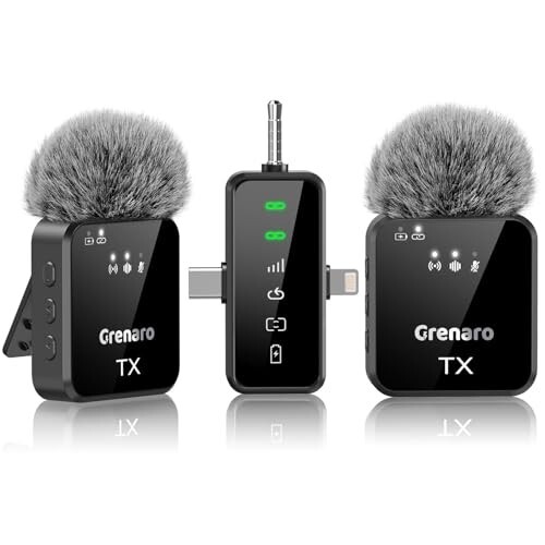 GRENARO Mic for YouTube Wireless, Dual Lapel Wireless Microphone [₹400 coupon]