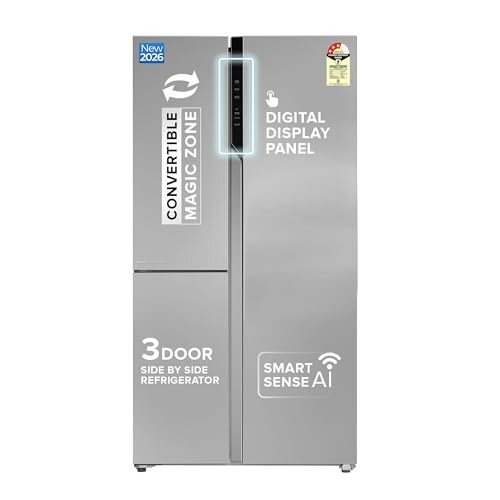 Haier SmartChoice 598L 3 Star 3-Door Side by Side Frost Free Refrigerator