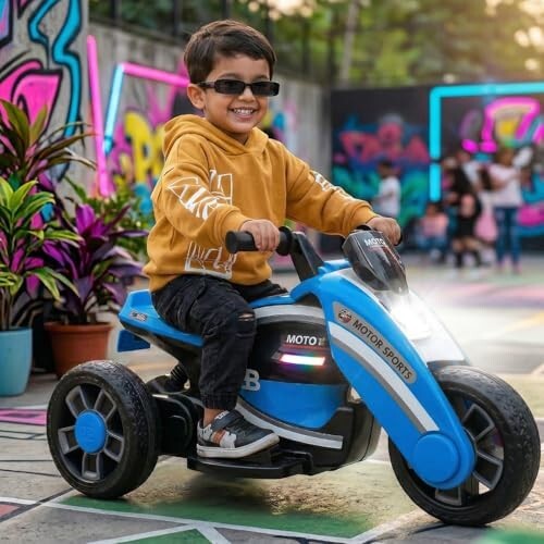 Toyzone Moto Electric Bike (Blue) | 6V Rechargeable Bike with 4.5Ah Battery