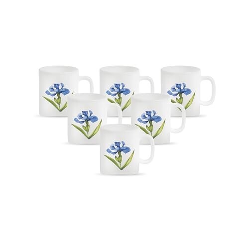 La Opala Diva, Opal Glass Crockery | Coffee Mug Cylinder Regular, Set of 6