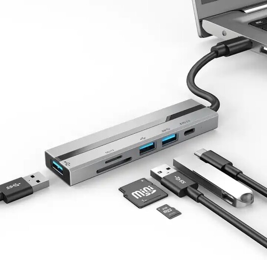 USB C HUB, 8in1 USB C Adapter with 4K HDMI, 100W PD, USB C Port, USB 3.0, RJ45 Ethernet, SD/TF Card Reader, Docking Station