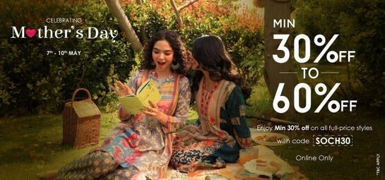 Soch - Mother's Day Sale – Min 30% - 60% Off with Coupon: SOCH30