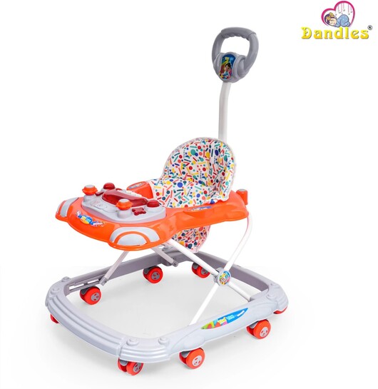 DANDLES Musical Activity Walker With Parent Rod (Red, Multicolor)