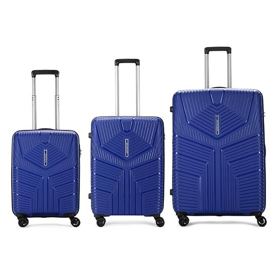 Aristocrat Set of 3 Prime 3 Pc Cabin Luggage, Combination Lock (Blue) | 3-Year Warranty