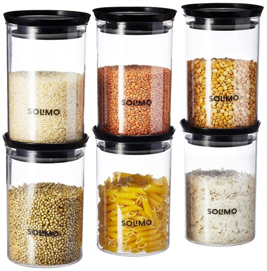 Amazon Brand - Solimo Plastic Storage Jars and Containers Set 