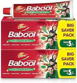 Dabur Babool Ayurvedic Toothpaste -700g (350g x 2) | For Strong Teeth & Healthy Gums | Helps in Cavity Protection, Fresh Breath | All Round Protection