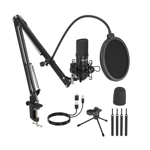FDUCE Condenser USB Microphone PC Metal Microphone Kit 