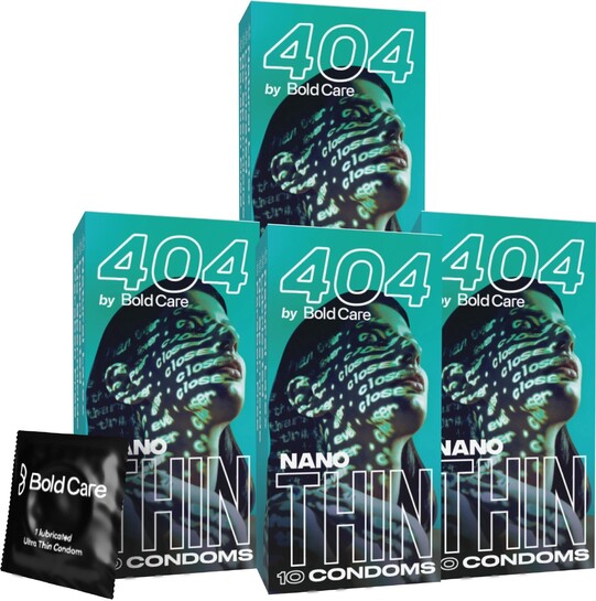 Bold Care 404 Super Nano Thin Condoms  (Set of 4, 40 Sheets)