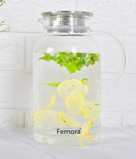 Minutes : Femora 1.8 L Borosilicate Glass Water Jug
