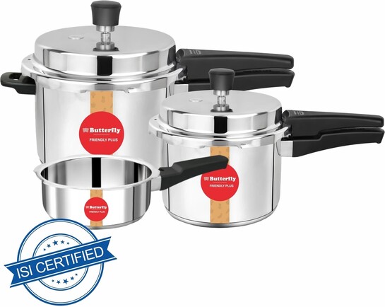 Butterfly stainless steel 2 L, 3 L, 5 L Induction Bottom Pressure