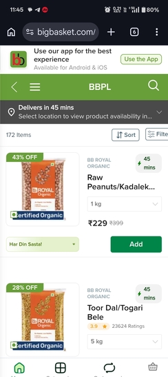 Get rs.50 off on  bigbasket staples