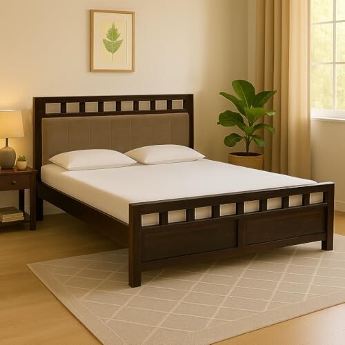 EXCEL International Matrix Solid Sheesham Wood Queen Size Bed [7000 coupon]