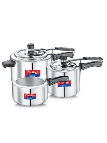 Prestige Nakshatra Essential Svachh Stainless Steel 3 Pressure Cooker Combi (5+3+2)