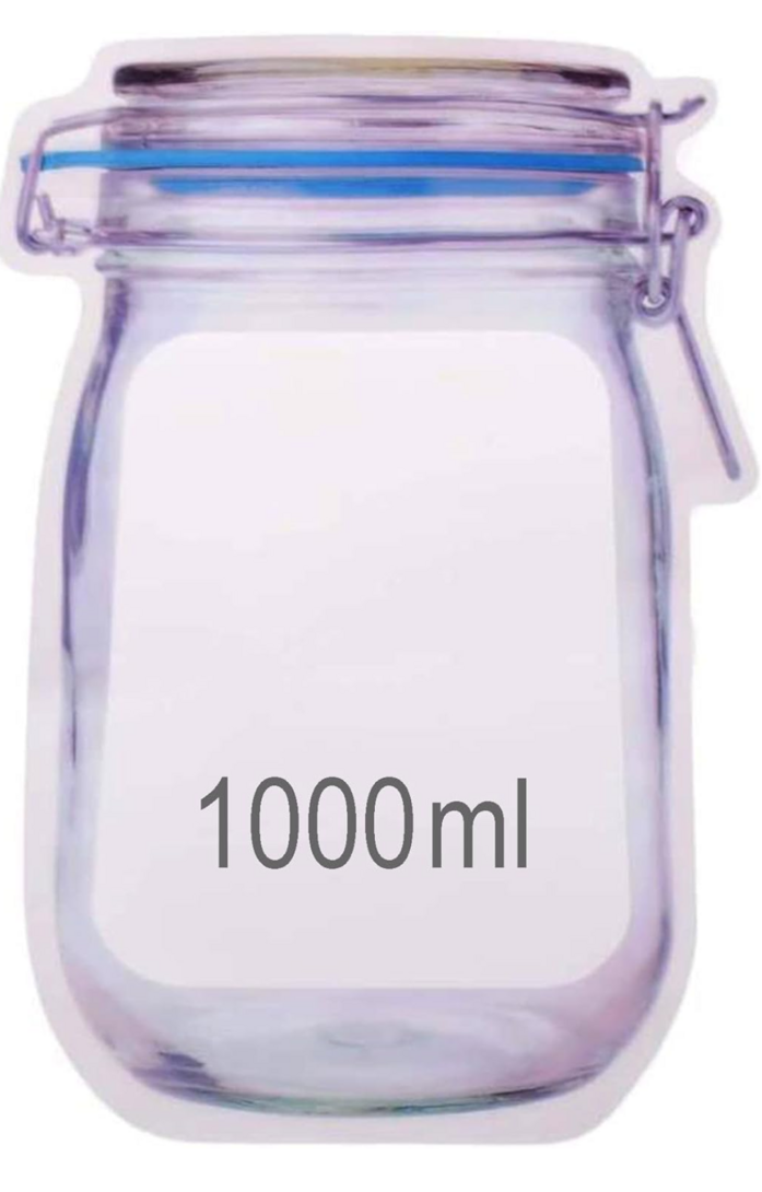 Bazaar : Reusable Jar Zipper Storage Bags (18 Pcs) Leak-Proof Ziplock for Snacks & Travel