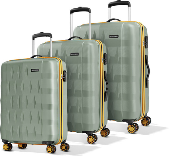ARISTOCRAT Hard Body Set of 3 Luggage 8 Wheels Comet Set of 3 Trolley 56, 66, & 76cm