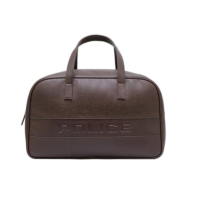 Police Men’s Brown Vegan Leather 40 L Duffle Bag 