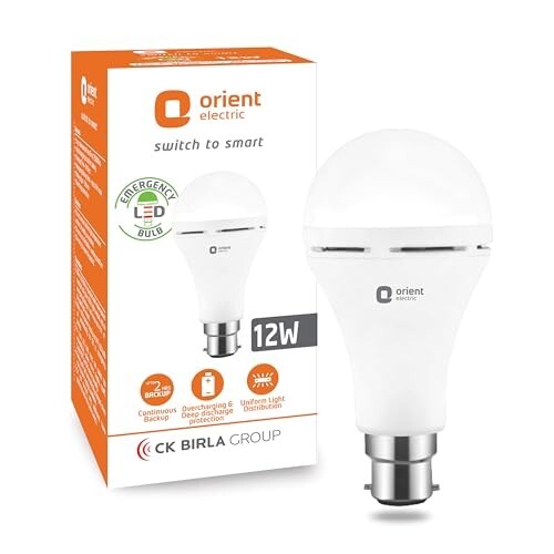 Orient Electric 12W Rechargeable Emergency LED bulb| Pack of 1