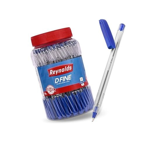 Reynolds DFINE Ball Pen SET - 70 BLUE PENS WITH COMFORTABLE GRIP